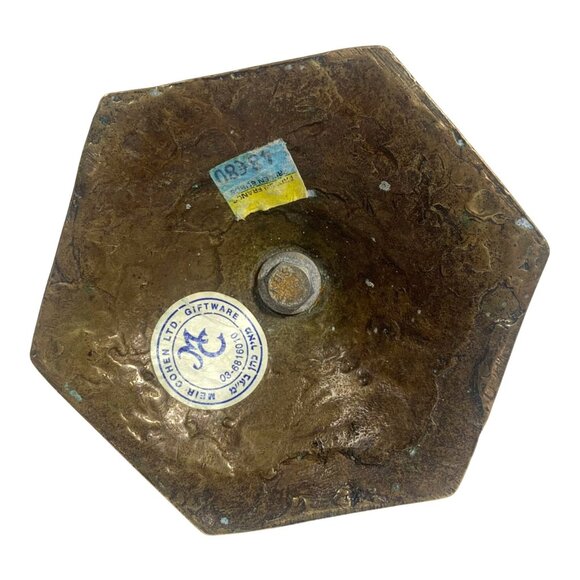 Vintage Meir Cohen Ltd Giftware Brass Menorah Candle Holder 9 Branch - Picture 4 of 8